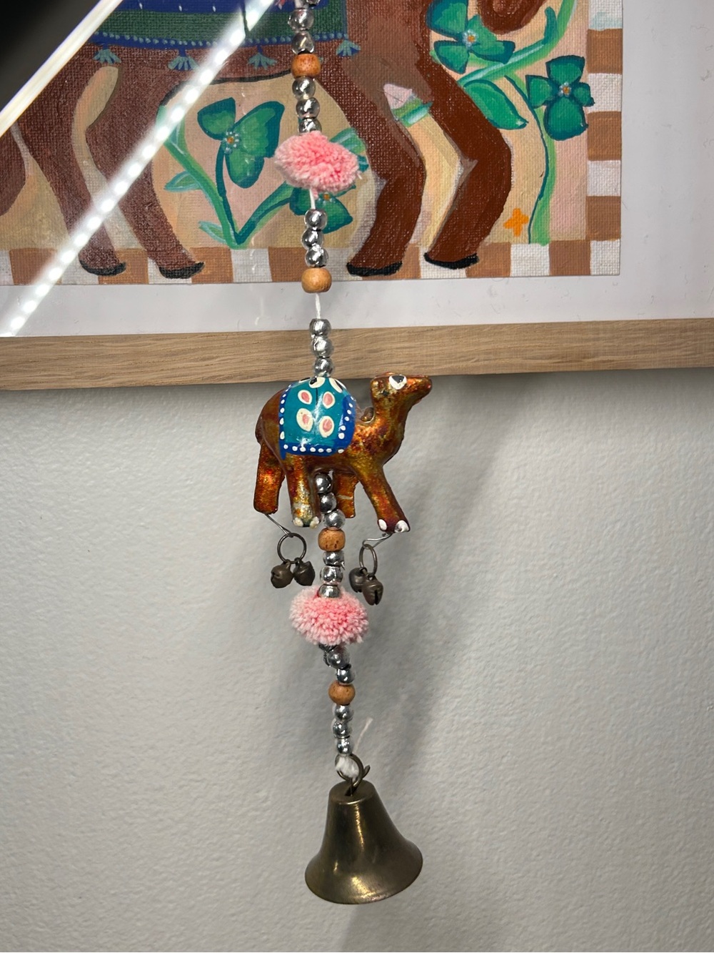 Indian Good Luck Camel Door Charm • Traditional Home Blessing Chime with Bell
